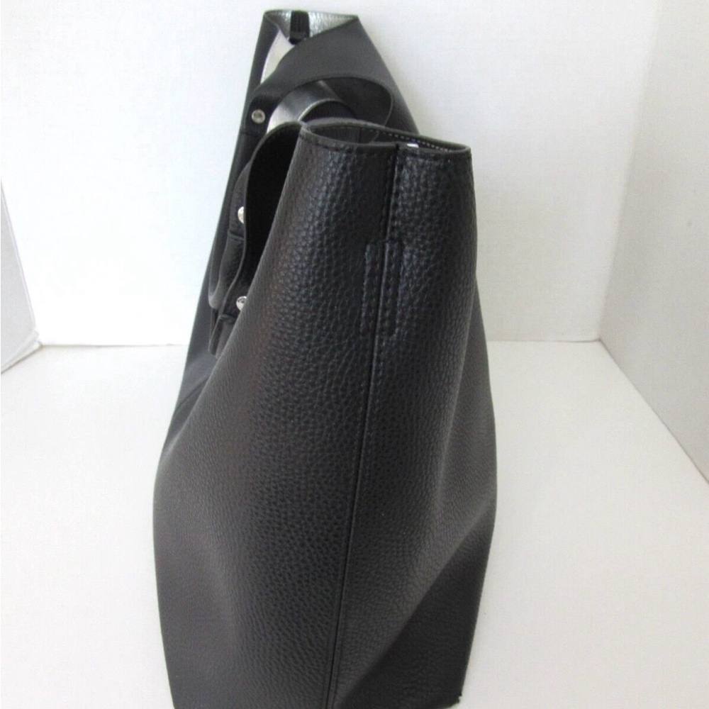 Calvin Klein Pebbled Black Oversized Tote with Silver Lining - Picture 4 of 5
